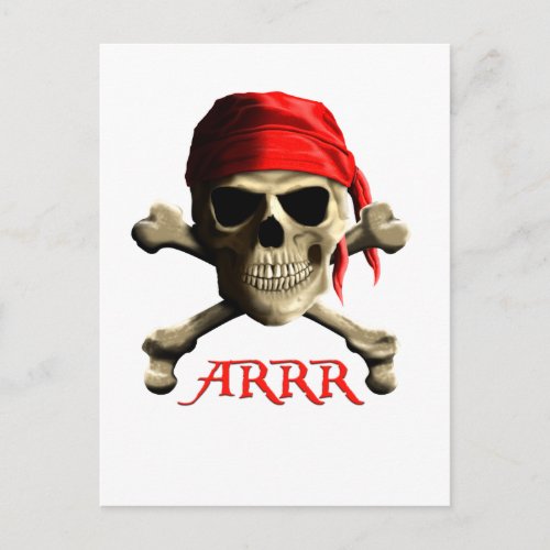 ARRR Talk Like A Pirate Jolly Roger Postcard