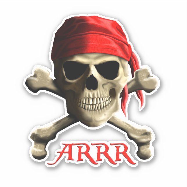 ARRR Talk Like A Pirate Jolly Roger Sticker (Front)