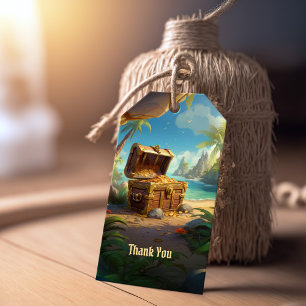 Arrr-thank-ye! Pirate Paradise Island Birthday Gift Tags