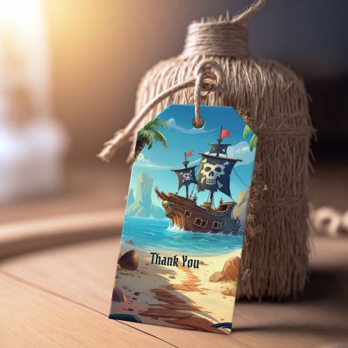 Arrr_thank_ye Pirate Paradise Island Birthday Gift Tags