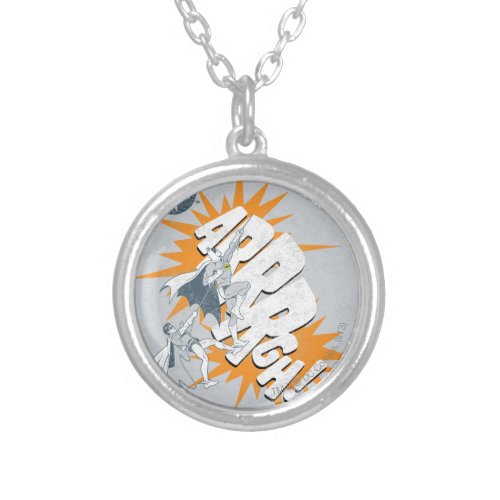 ARRRGH Batman And Robin Climb Graphic Silver Plated Necklace