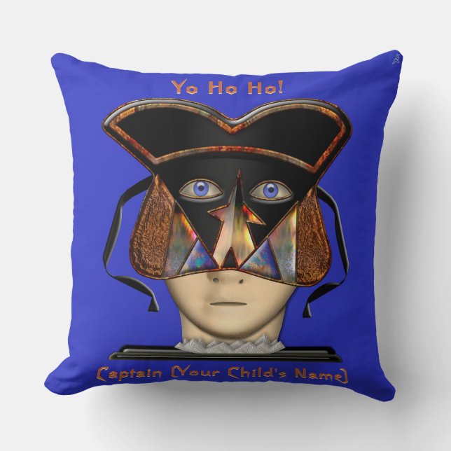 Arrrgh! Kids Guardian Pirate (Personalized) Throw Pillow (Front)