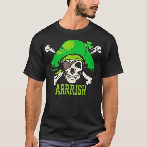 Arrrish Irish St Patricks Day  Pirate Men Funny T_Shirt