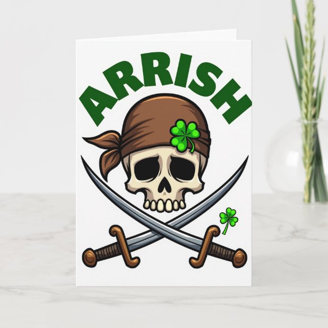 Arrrish Skull Graphic Irish Card (Front)