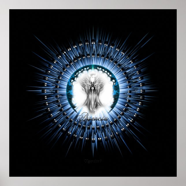 Arsencia Ethereal Silver Light Fractal Art Poster (Front)