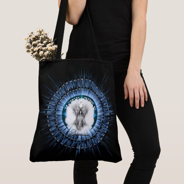Arsencia Ethereal Silver Light Fractal Art Tote Bag (Close Up)