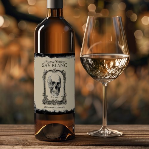 Arsenic Cellars Sav Blanc Halloween Wine Label