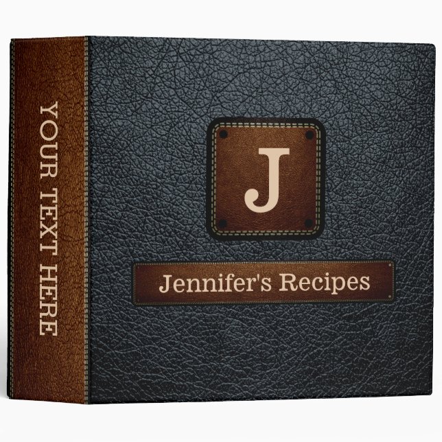 Arsenic Elegant Recipe Leather Look 3 Ring Binder (Front/Spine)