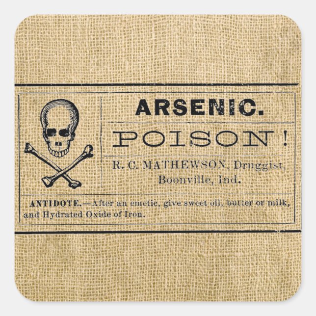 Arsenic Label on Burlap (Front)