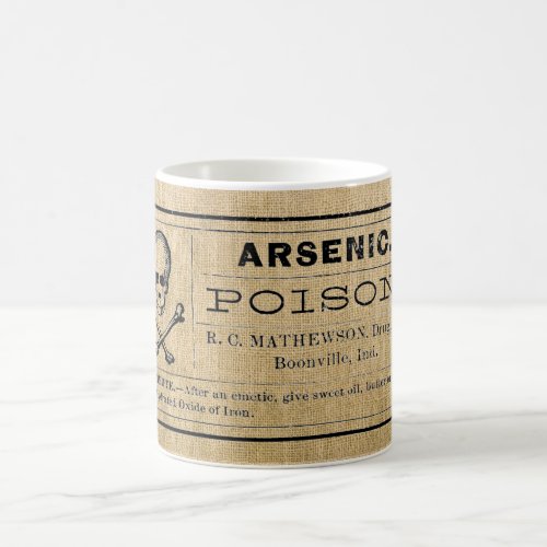 Arsenic Label on Burlap Coffee Mug
