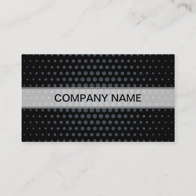 Arsenic Techno Dots Modern Black Business Card (Front)