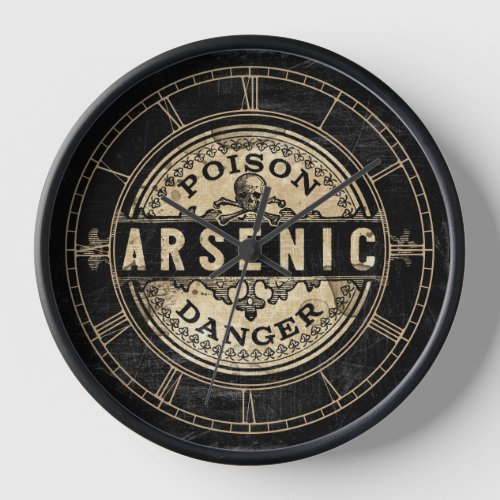 Arsenic Vintage Style Poison Label Clock