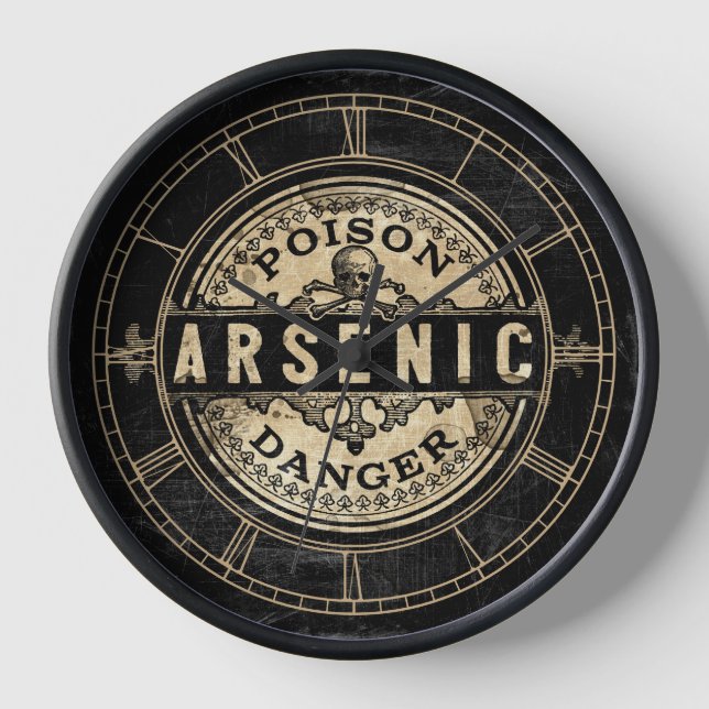 Arsenic Vintage Style Poison Label Clock (Front)