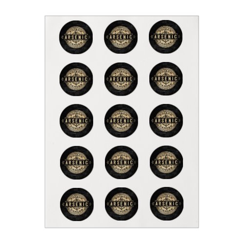 Arsenic Vintage Style Poison Label Edible Frosting Rounds