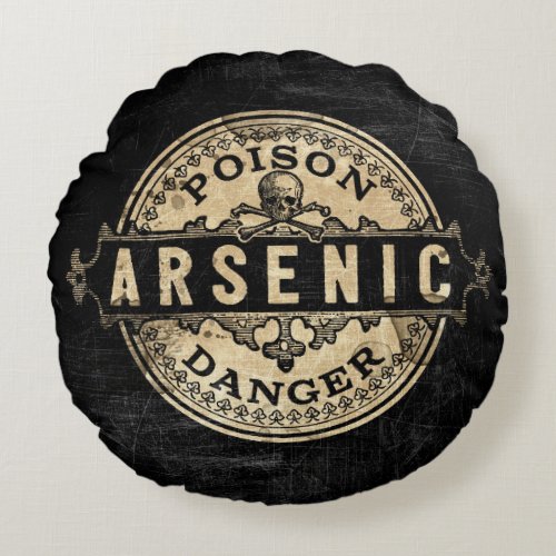 Arsenic Vintage Style Poison Label Round Pillow