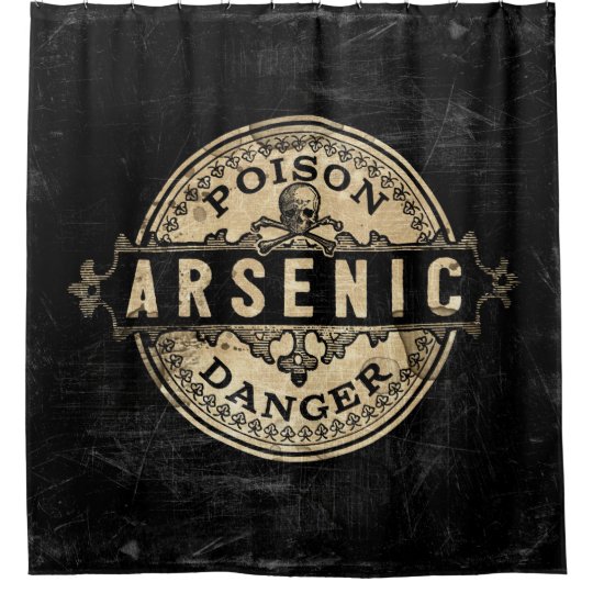 Arsenic Vintage Style Poison Label Shower Curtain Zazzle Com