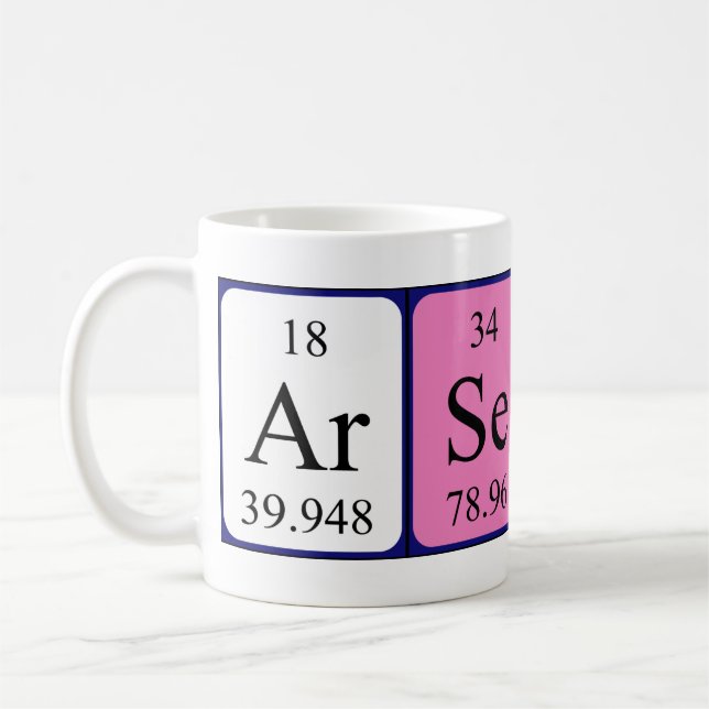 Arsenio periodic table name mug (Left)