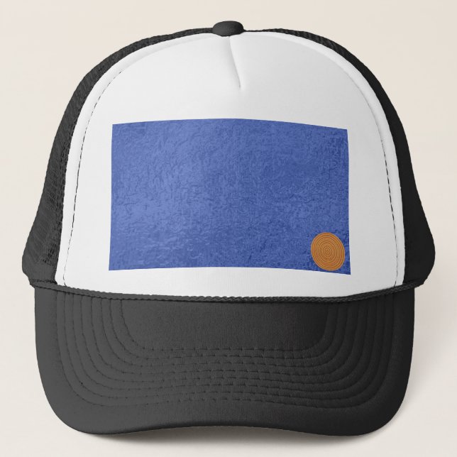 Art101 Gold Seal - Blue Berry Satin Silk Blanks Trucker Hat (Front)