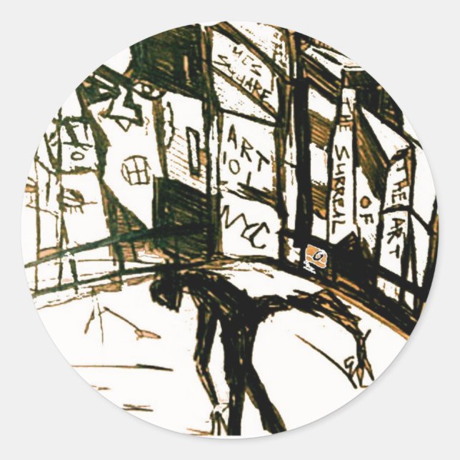 art 101 classic round sticker (Front)