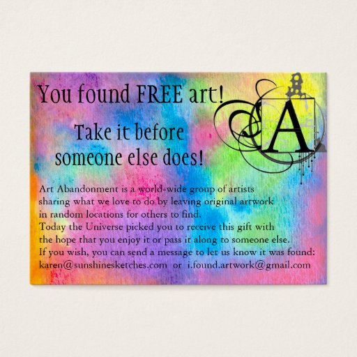 Customizable Art Abandonment Rainbow Watercolor Business Card Templates