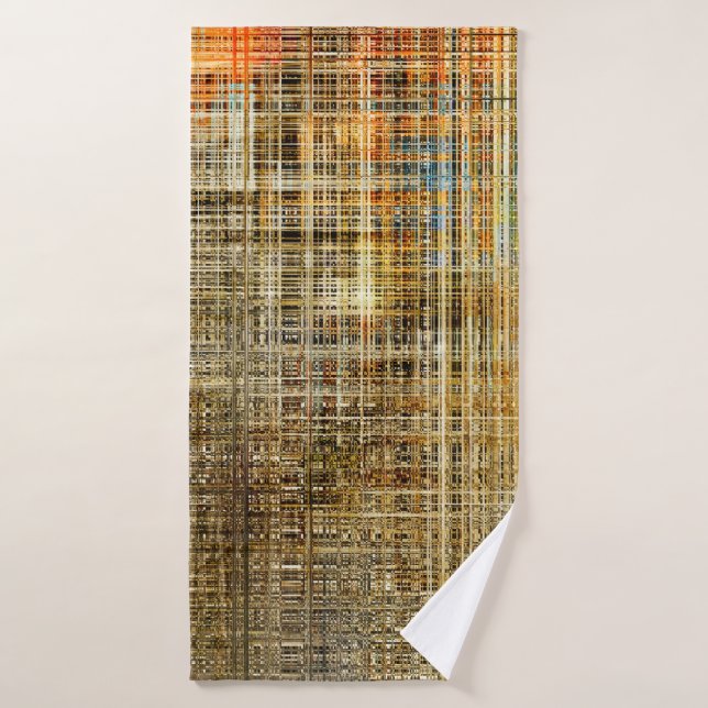 Art abstract colorful geometric intersection backg bath towel (Bath Towel)