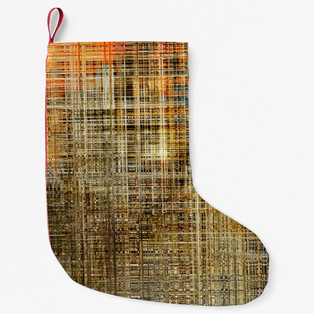 Art abstract colorful geometric intersection backg small christmas stocking (Front)