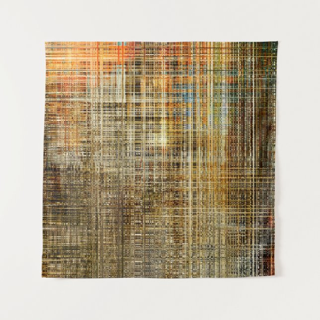 Art abstract colorful geometric intersection backg tapestry (Front)