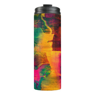 art abstract colorfur vibrant paper backgroundart, thermal tumbler