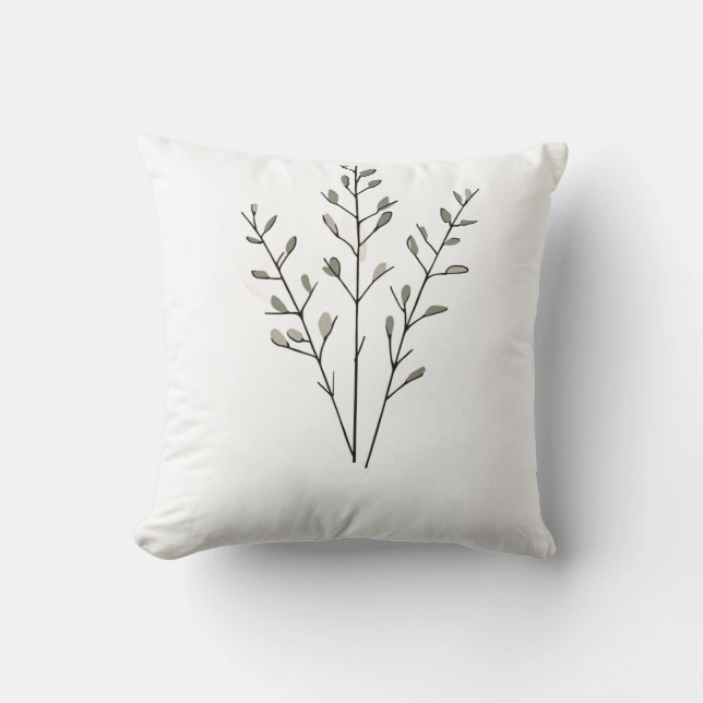 Art Abstract Earthy Branch  Throw Pillow (Front)