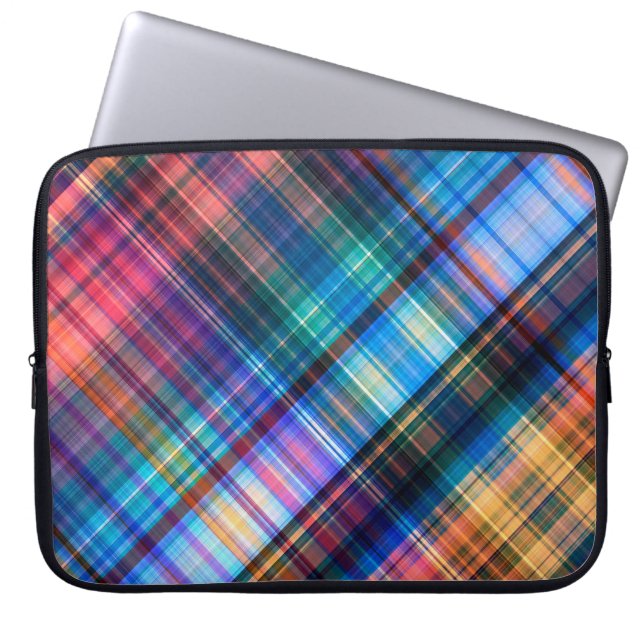 art abstract geometric diagonal pattern rainbow ba laptop sleeve (Front)