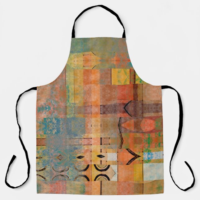 art abstract geometric horizontal stripes pattern  apron (Front)