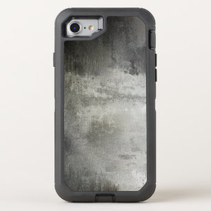art abstract grunge black and white textured OtterBox defender iPhone SE/8/7 case
