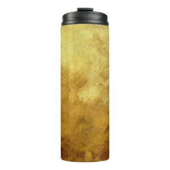 Art Abstract Painted Background In Golden Color Thermal Tumbler by watercoloring at Zazzle