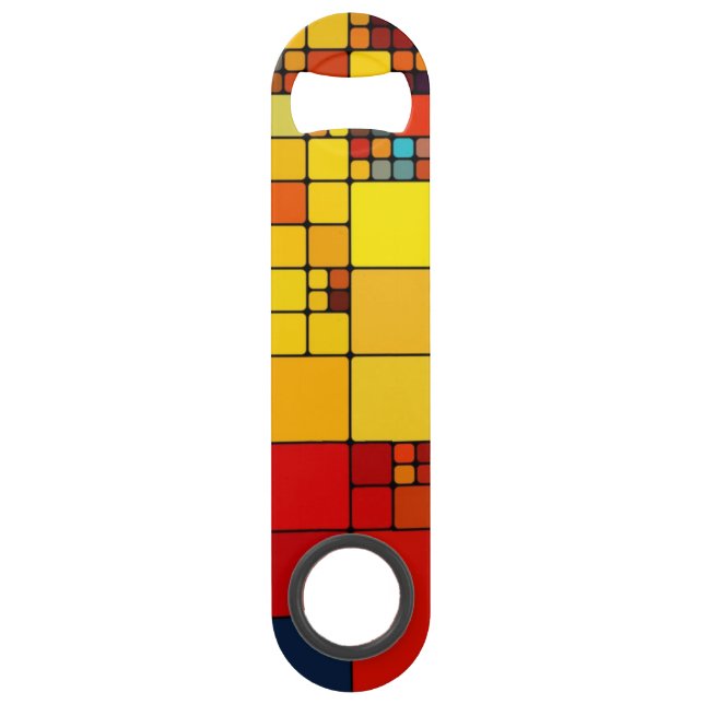 Art abstract vibrant rainbow geometric pattern bar key (Front)