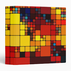 Art abstract vibrant rainbow geometric pattern binder