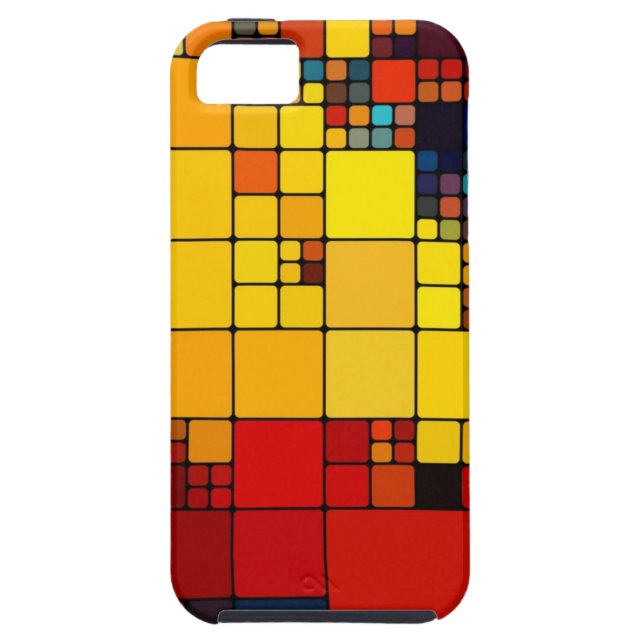 Art abstract vibrant rainbow geometric pattern Case-Mate iPhone case (Back)