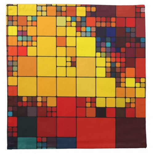 Art abstract vibrant rainbow geometric pattern cloth napkin