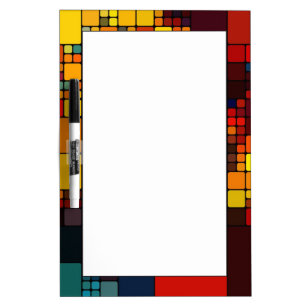 Art abstract vibrant rainbow geometric pattern Dry-Erase board