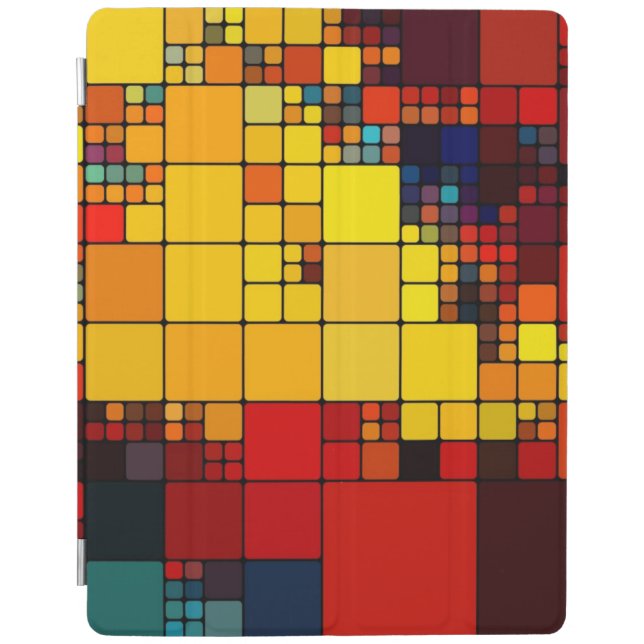 Art abstract vibrant rainbow geometric pattern iPad air cover (Front)