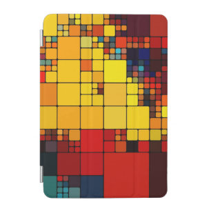 Art abstract vibrant rainbow geometric pattern iPad mini cover