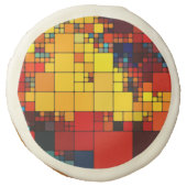 Art abstract vibrant rainbow geometric pattern sugar cookie (Front)