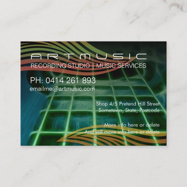 Art Acoustico Guitar Business Card (Front)