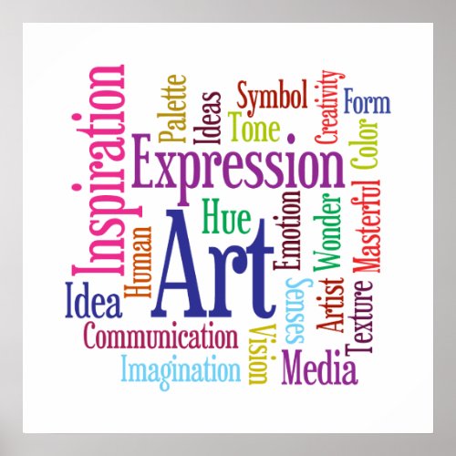 Art and Creativity Artists Word Cloud Inspiration Poster