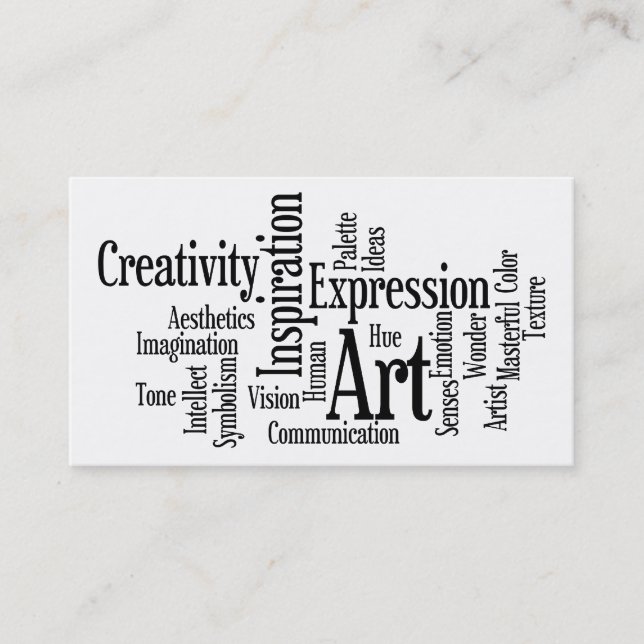 Art and Inspiration Business Card for Creative Pro (Front)