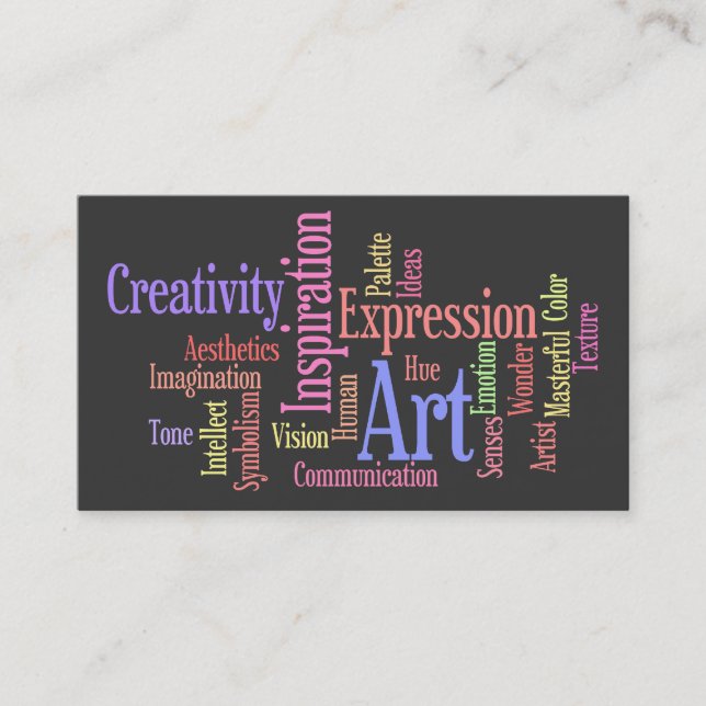 Art and Inspiration Business Card for Creative Pro (Front)