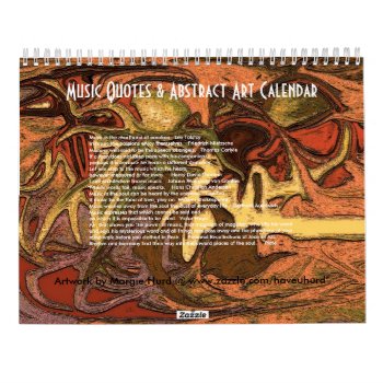 Art And Music Calendar by haveuhurd at Zazzle