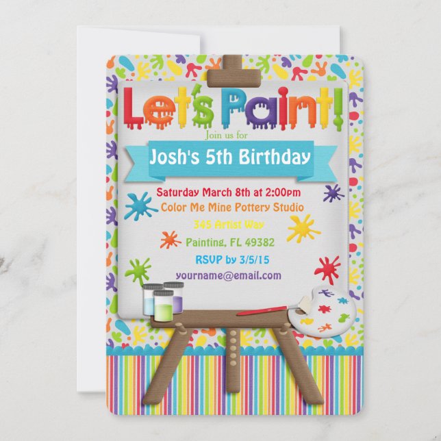 Art and Painting Party Invitation (Front)
