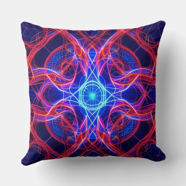  "Art and Science Fusion" Throw Pillow (Back)
