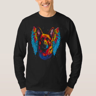 Art Angel Wings German Shepherd Dog T-Shirt