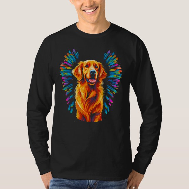 Art Angel Wings Heaven Golden Retriever Dog T-Shirt (Front)